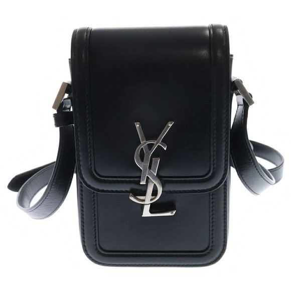 SAINT LAURENT PARIS Solferino Leather Shoulder Bag Black - Picture 1 of 6